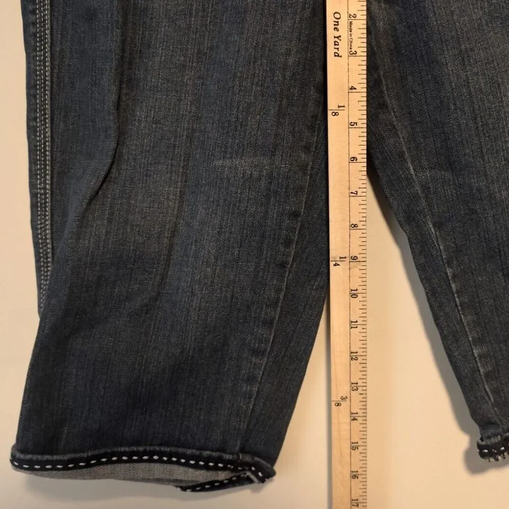 Ana Women's Jeans Size 10 Blue Cropped Capri Low Rise Dark Wash Denim 5 Pockets - Picture 6 of 13